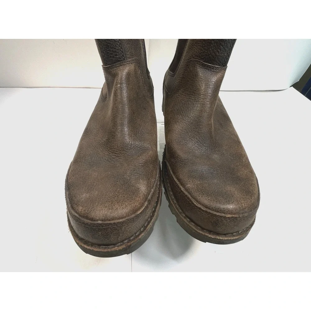 UGG Mens Herrick Chelsea Boots Dark Brown Leather Mens Size 12‎ Pull On Rugged